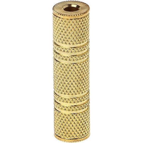 Adaptateur convertisseur audio auxiliaire stéréo métallique 3,5 mm femelle vers femelle 3,5 mm (jack 1/8") (1/5)