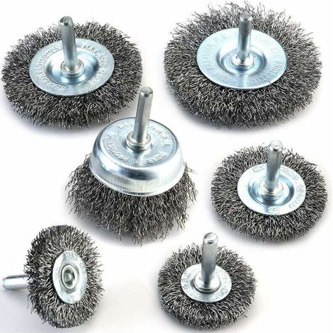 Satz mit 6 Drahtbohrbürsten – 0 mm Bohrung