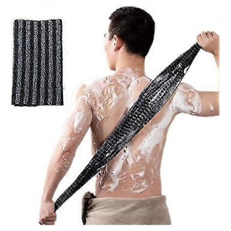 Gant de Gommage Extensible pour le Dos, 100x25 cm, Brosse de Nettoyage pour Douche, Lavette Longue pour Corps, Accessoire de Bain pour Peau Propre, Grande Serviette de Toilette (1/5)