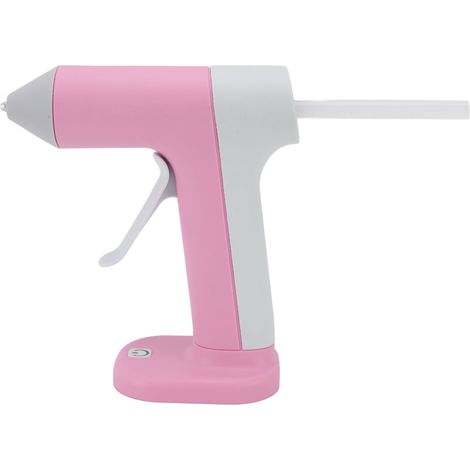 Machine à colle chaude sans fil, anti-goutte, rechargeable par USB, avec 30 bâtons de colle et arrêt automatique, idéale pour les loisirs créatifs (rose). (1/5)