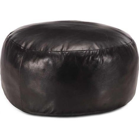 Pouf Schwarz 60 x 30 cm Echtes Ziegenleder vidaXL