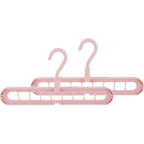 Lot de 2 cintres multifonctionnels en plastique, séchoir à linge, étagère de rangement, rangement pour la maison, organisation (1/5)
