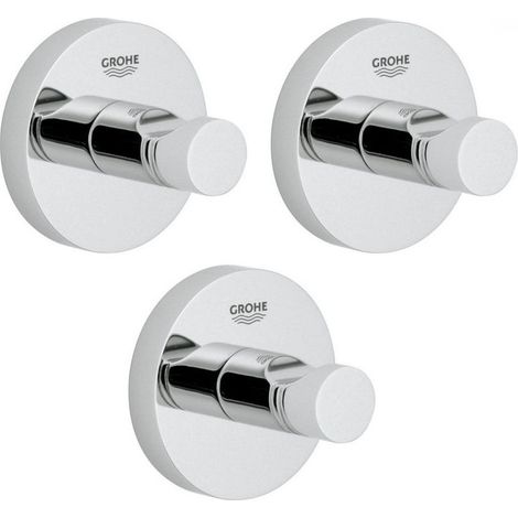 Lot 3 Patères Murales Métal Chrome Fixation Invisible Design Compact pour Entrée Salle de Bain Couloir (1/5)