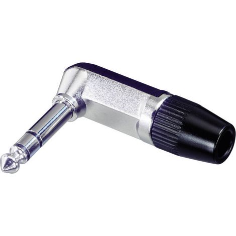 Rean AV NYS208 Jack 6.35 mm Spina angolata Numero Poli (num): 3 Stereo Argento, Nero 1 pz.