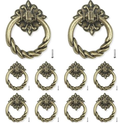 10 poignées de porte, bouton de tiroir, poignée de tirage, bronze pour cabine (1/3)