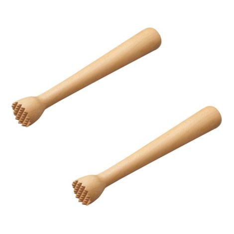 2 Stück Holzstößel, Barstößel, Cocktailstößel, Mojitostößel, Holz, 25 x 3,5 cm (1/5)