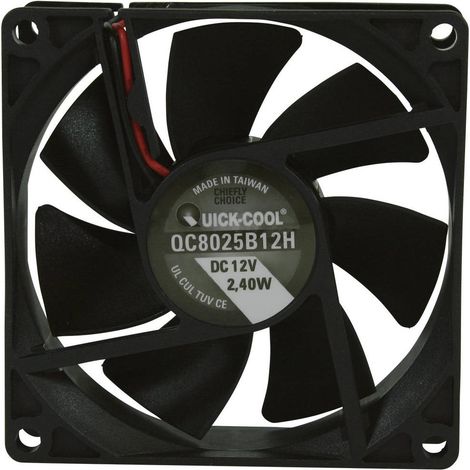 QuickCool QC8025B12H Ventola assiale 12 V/DC 67.96 m³/h (L x L x A) 80 x 80 x 25 mm (1/2)