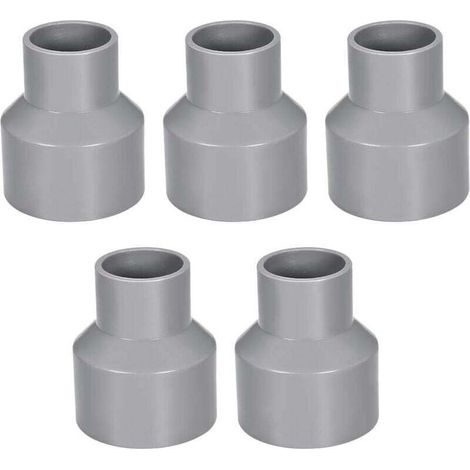 YMYNY 50mm x 32mm Reducer PVC Pipe Fitting Coupling Hub to Hub DWV Grey 5 Pack (1/3)