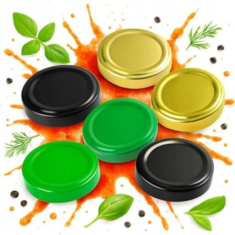 Couvercle Fi 58 - Diamètre 58 mm - Hauteur 1 cm - Pour Bocaux À Filetage 58 mm - Résistant À La Pasteurisation - Lot De 10