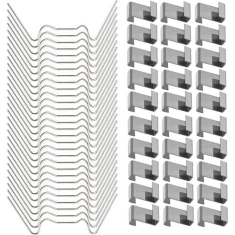 120 Pcs Clips de fixation pour vitre de verre à effet de serre en acier inoxydable (avec 60 clips de fil W pour vitrage en serre et 60 clips de chevauchement en Z pour vitrage de serre) (1/4)