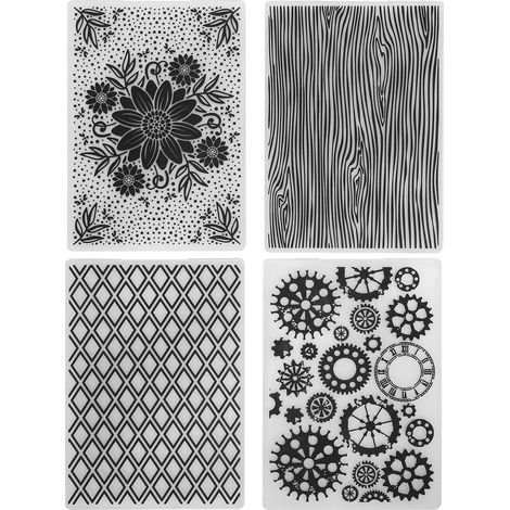 4Pcs Plastic Embossing Folders Embossed Template DIY Card Making Scrapbooking Paper Craft Tool (1/5)