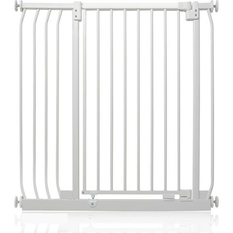 Safetots Barrière De Sécurité Extra Haute Elite, 89cm - 98cm, Hauteur Extra Haute De 96.8cm, Couleur Blanc Mat