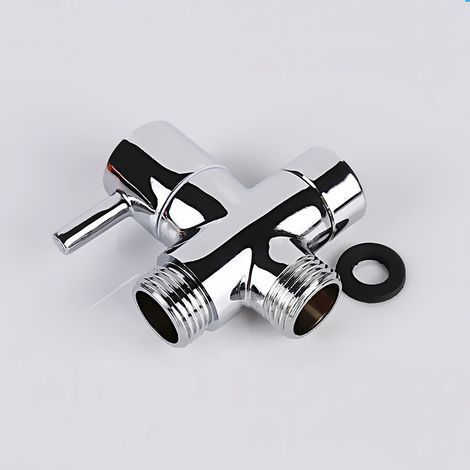 Valve 3 voies G1/2", Valve 3 voies Douchette à main Composantes de douche Accessoires universels Fini chromé (1/5)