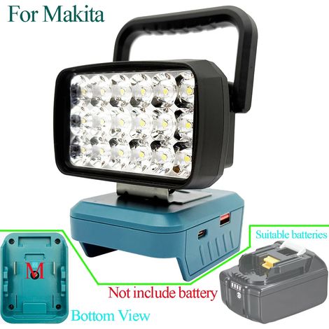 (Pour Makita) Lampe torche LED portable à 18 LED avec projecteur intégré, compatible avec les outils Makita BL1830, Milwaukee et Dewalt (batterie Li-ion 18 V/20 V). (1/5)