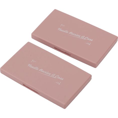 Étui magnétique rose 2 pièces pour aiguilles et épingles, rangement portable pour objets métalliques rectangulaire en plastique (1/5)