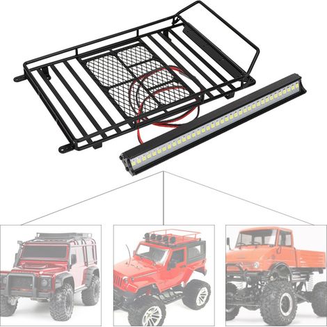 Porte-bagages avec éclairage LED et plateau pour véhicule RC 1/10 TRX-4 SCX10