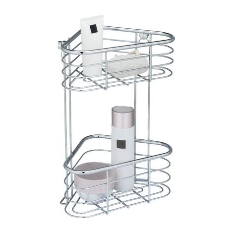 Etagère d'angle Trestina inox 2 niveaux (1/5)