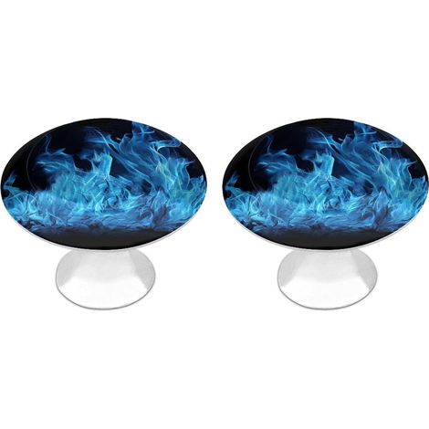 Lot de 2 boutons tiroir en acier inoxydable 28 mm avec motif (1/5)