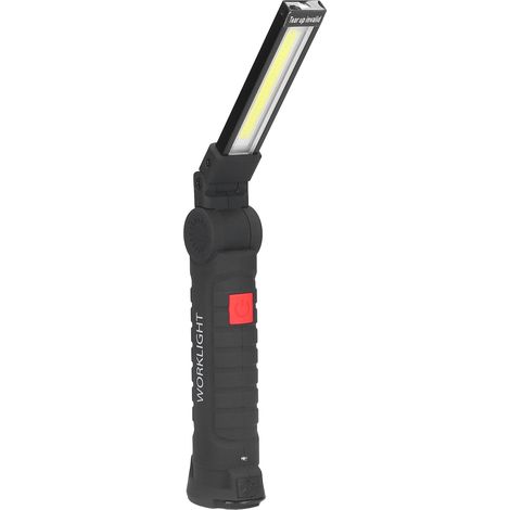Lampe de travail LED COB avec base magnétique, rechargeable par USB, étanche IP65, pour réparations automobiles et urgences, noire. (1/5)