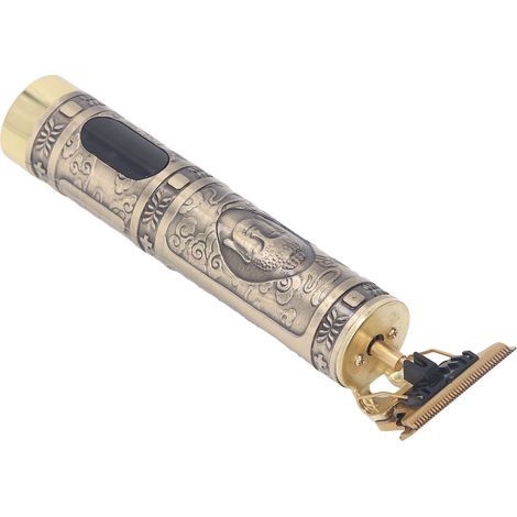 Tondeuse à cheveux professionnelle à lame en T rechargeable avec écran LCD pour hommes, modèle Buddha Head. (1/5)