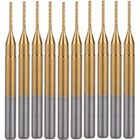 Jeu de 10 fraises et outils de tournage CNC, 0,8 mm, revêtement titane (1/4)