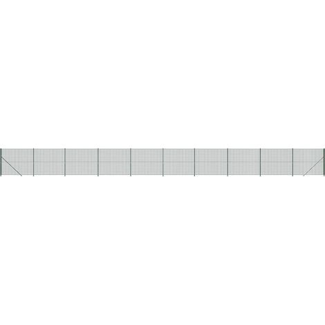 Maison Exclusive - Maschendrahtzaun mit Bodenflansch Grün 1,6x25