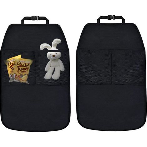 BelleRise - 2 Pièce Protection Siege Arrière Voiture Enfant, Impermérable Tissu Oxford Protège de Kick Mat avec 2 Poches, Coussin de Protecteur (1/5)