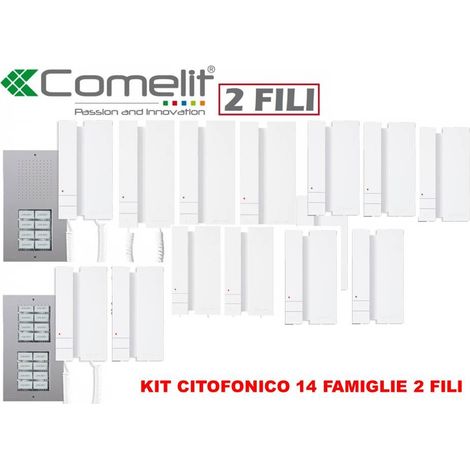 kit citofono 14 famiglie comelit 2 fili kca2061 quattordicifamiglie citofoni 2738wa