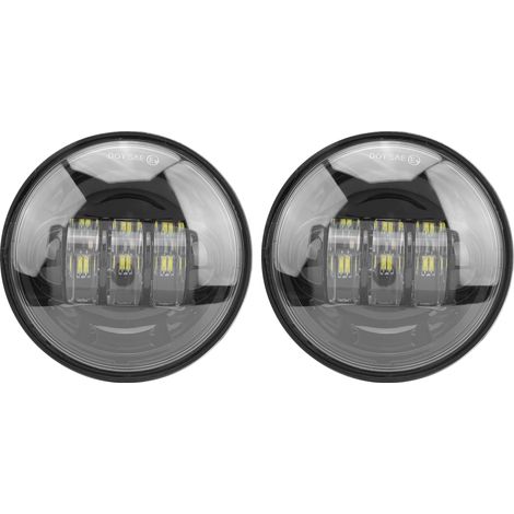 Feu antibrouillard LED universel pour moto, lampe auxiliaire latérale 4,5 pouces 60W 6500K étanche noir réflecteur (1/5)