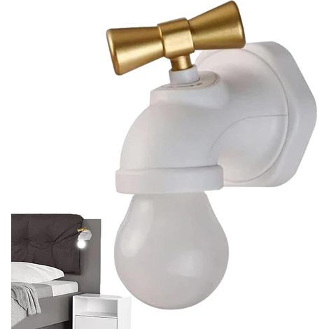 Robinet Veilleuse Creative Smart USB Charge Induction Lumière LED Cabinet Chevet Commande Vocale Lumière (Blanc) (1/5)