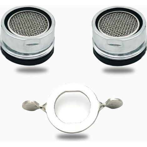 Juego de aireadores para grifo AIDUCHO de 2 piezas, accesorios para aireadores de grifo, filtro para grifo con llave para aireador cromada, para lavabos de baño y cocina. (1/5)