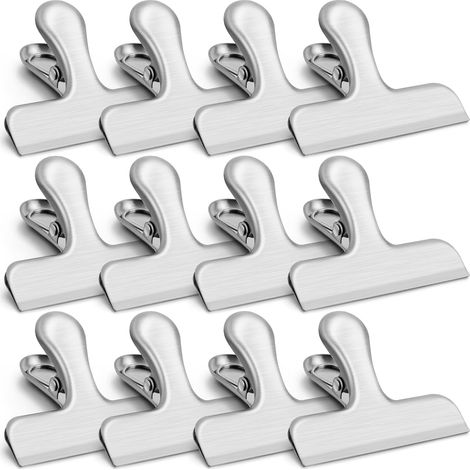 Set mit 12 magnetischen Taschenclips und Set mit 12 Taschenclips aus Edelstahl