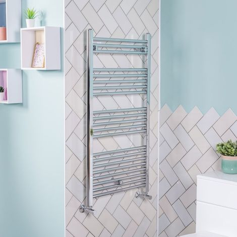 1150x600 Straight Central Heating Towel Rail Bathroom Heated Rad Radiator Chrome (1/5)