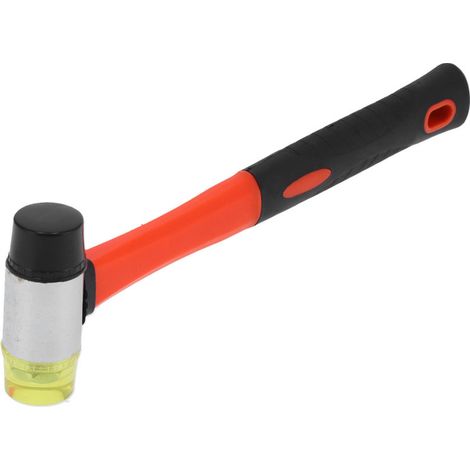 Maillet en caoutchouc, petit marteau à double face avec manche en fibre de verre souple pour la pose de revêtements de sol (1/5)