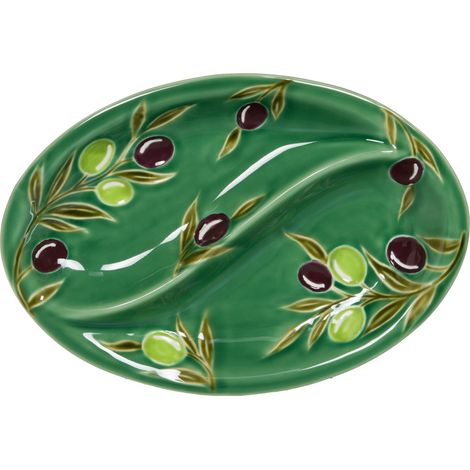 Table Passion - Plat 2 compartiments Olive 30x20 cm