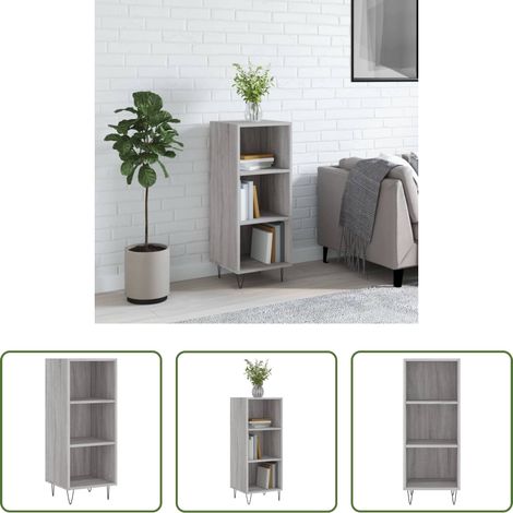 vidaXL Wohnzimmer Schrank - Sideboard Grau Sonoma 34,5x32,5x90 cm Holzwerkstoff (1/5)