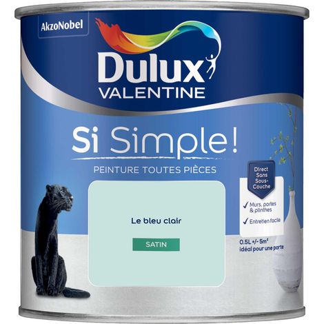 Peinture toutes pièces Dulux Valentine Si Simple Satin Le Bleu Clair 0,5 L