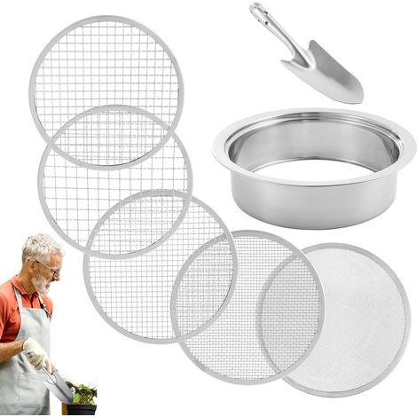 20 cm Edelstahl Kompostsieb 5 Netz Pellet Filter Größen 1 3