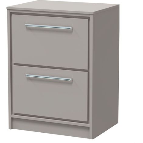 Balterley Longnor 600mm Framed Design Floor Standing 2 Drawer Vanity with Worktop - Pebble Grey