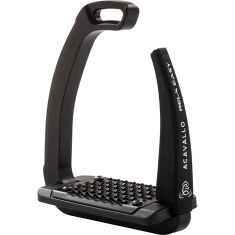 ACAVALLO Staffe Rel-X EASY TOTAL BLACK apertura in silicone (1/3)