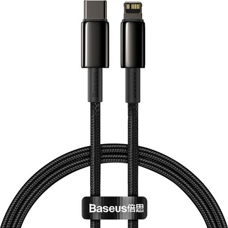 Baseus Wolfram Gold USB-C auf Lightning Kabel, 20W, 5A, PD, 1m (schwarz) (1/5)
