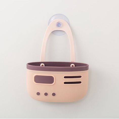 Seifen- und Schwammhalter mit Saugnapf (rosa) (1/5)