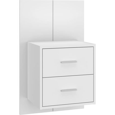 Maison Exclusive - Mesita de noche de pared blanco brillante