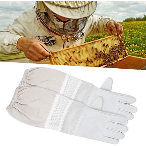 Gants de Protection Respirants pour Apiculteur, Manches Longues Élastiques avec Doublure Maille (Taille XL) (1/5)