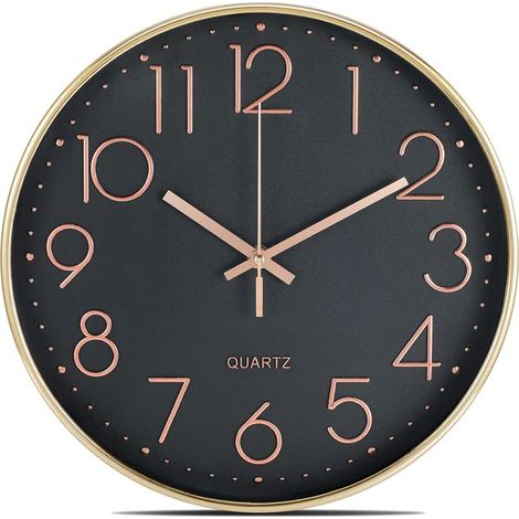 Orologio da parete silenzioso senza ticchettio 30,5 cm Orologio da parete moderno a batteria Decorazione facile da leggere per cucina, casa, soggiorno, ufficio, bagno (1/5)