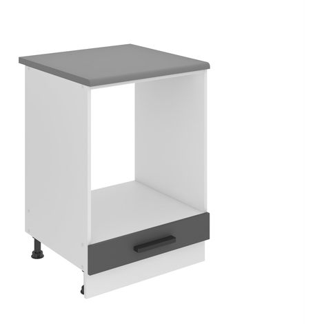 BELINI Meuble Cuisine Bas avec Plan de Travail SDP I Meubles de Cuisine - Taille: 51,6 x 60 x 85 cm I Petit Meuble Cuisine - sans Porte I Couleur : Argent Mat (1/5)