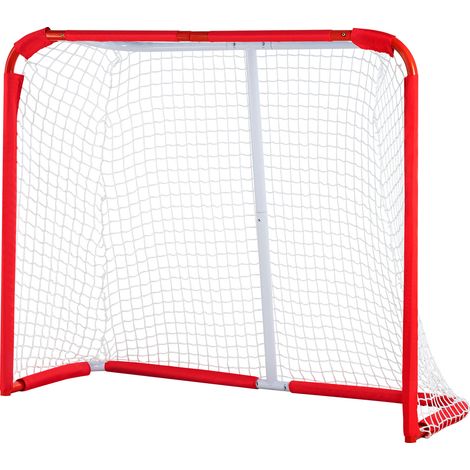 VEVOR Rete di Hockey per Strada, Porta da Hockey in Acciaio Interni Esterni, per Ragazzi Street, Roller per Bambini Allenamento, Set di Porte da per Hockey Junior, 137x112 cm, Bianco e Rosso