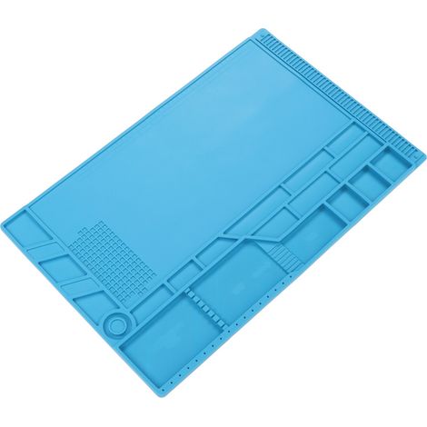 Hitzebeständige Silikon-Arbeitsmatte, Lötpad mit Skala und Zubehörschlitz für die Elektronikreparatur (1/5)