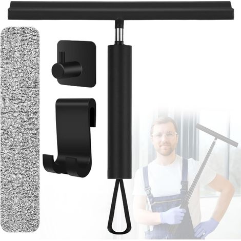Raclette Douche, Raclette Silicone avec Support Noyau Acier Inoxy pour Salle de Bain, Raclette de Douche Nettoyeur pour Douche
