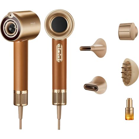 Dreame – Sèche-cheveux haute vitesse 130 000 tr/min – Technologie de brumisation – Régulation intelligente de chaleur – Lumière rouge pour cuir chevelu